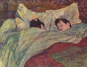au lit 1893 Toulouse Lautrec Henri de Peinture à l'huile